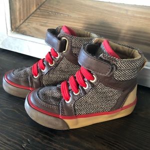 Toddler Boy Size 6 Tweed High Top Shoes Brown